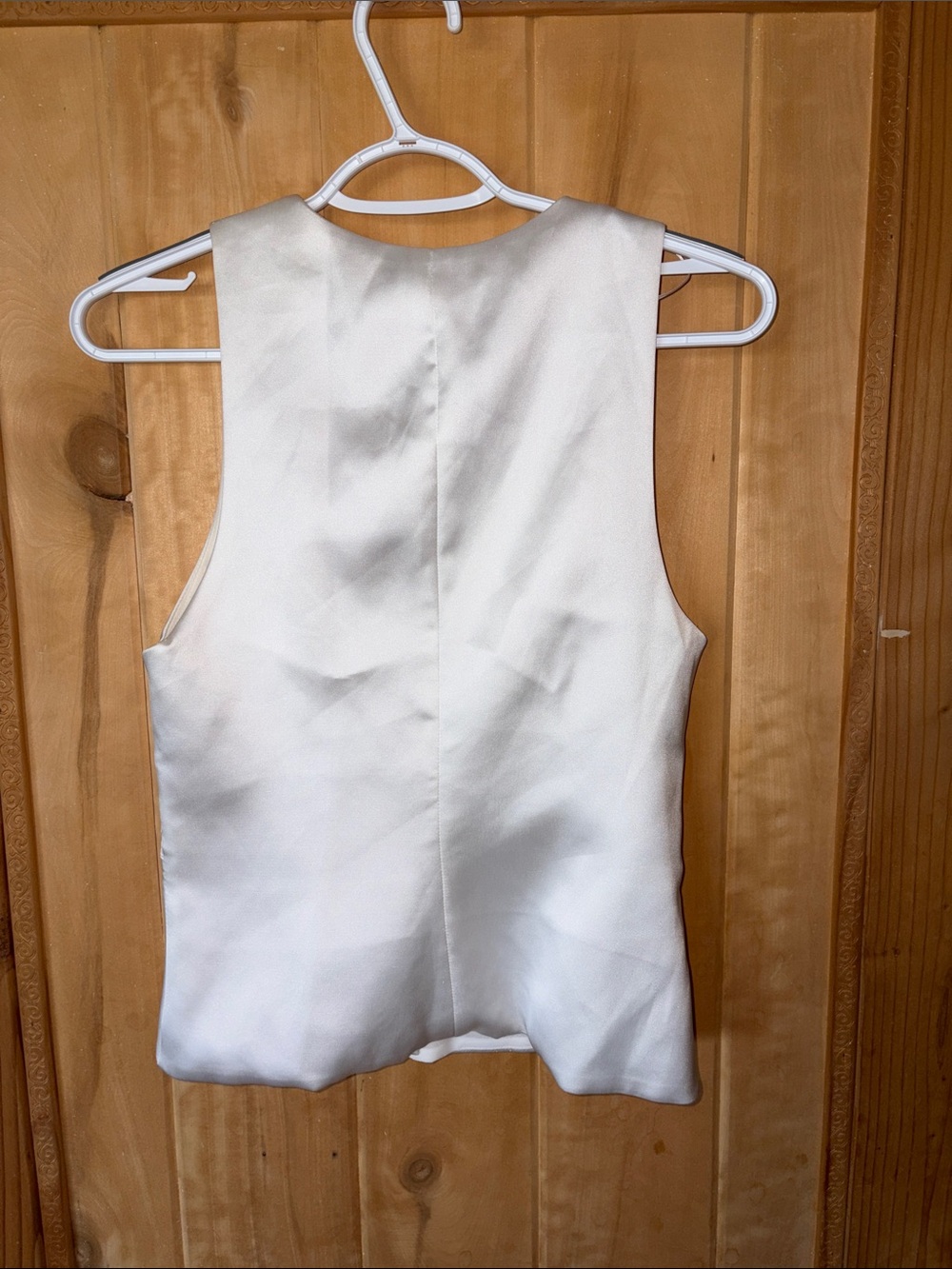 ZARA Off White Satin V-Neck Sleeveless Vest - Picture 9 of 13